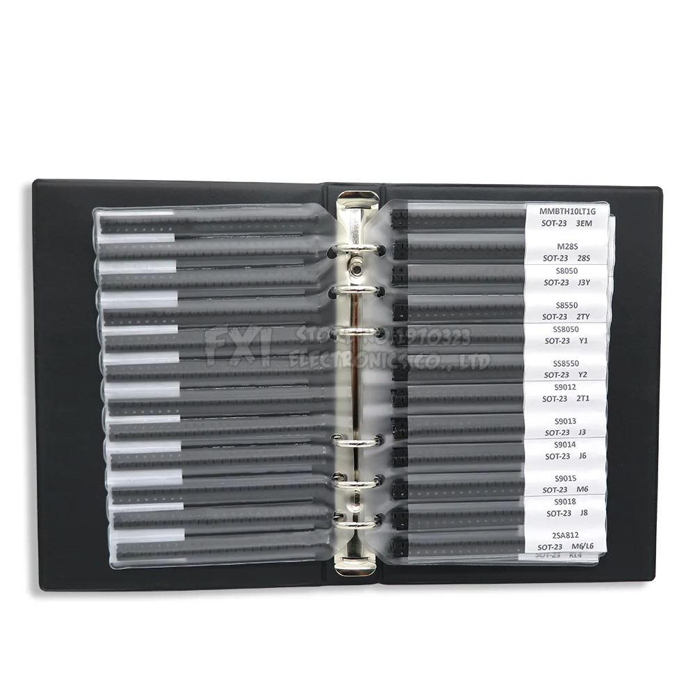 Kit de triodo de Transistor SMD SOT23 ibuw, Chip de libro de muestra, libro de triodo, surtido común, SOT23, S8050, S8550, S9012, TL431, BC847, MMBT2222 - imagen 4