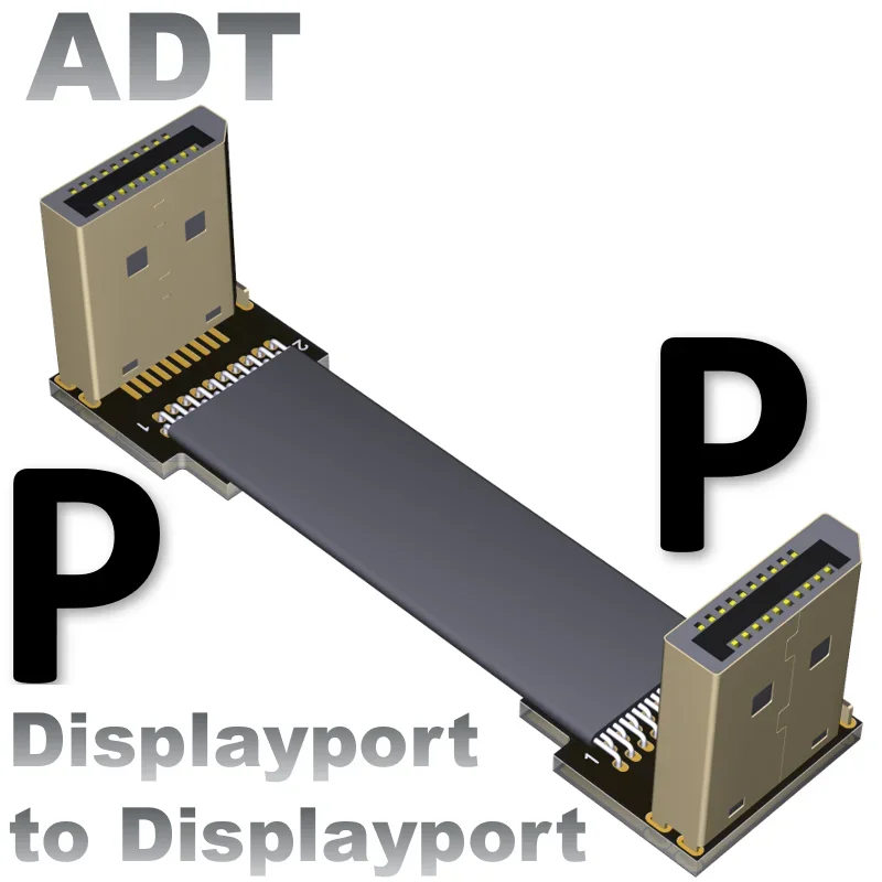 Cable DisplayPort 1,4 en ángulo 8K 4K HDR 165Hz 60Hz adaptador de puerto de pantalla para vídeo PC portátil TV DP 1,4 1,2 Cable de extensión flexible