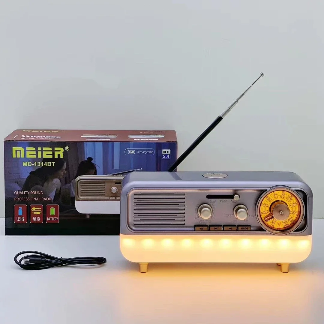 Altavoces Bluetooth portátiles inalámbricos, Mini caja de sonido clásica, Radio multibanda para el hogar con luz LED nocturna, adornos de regalo creativos - imagen 4