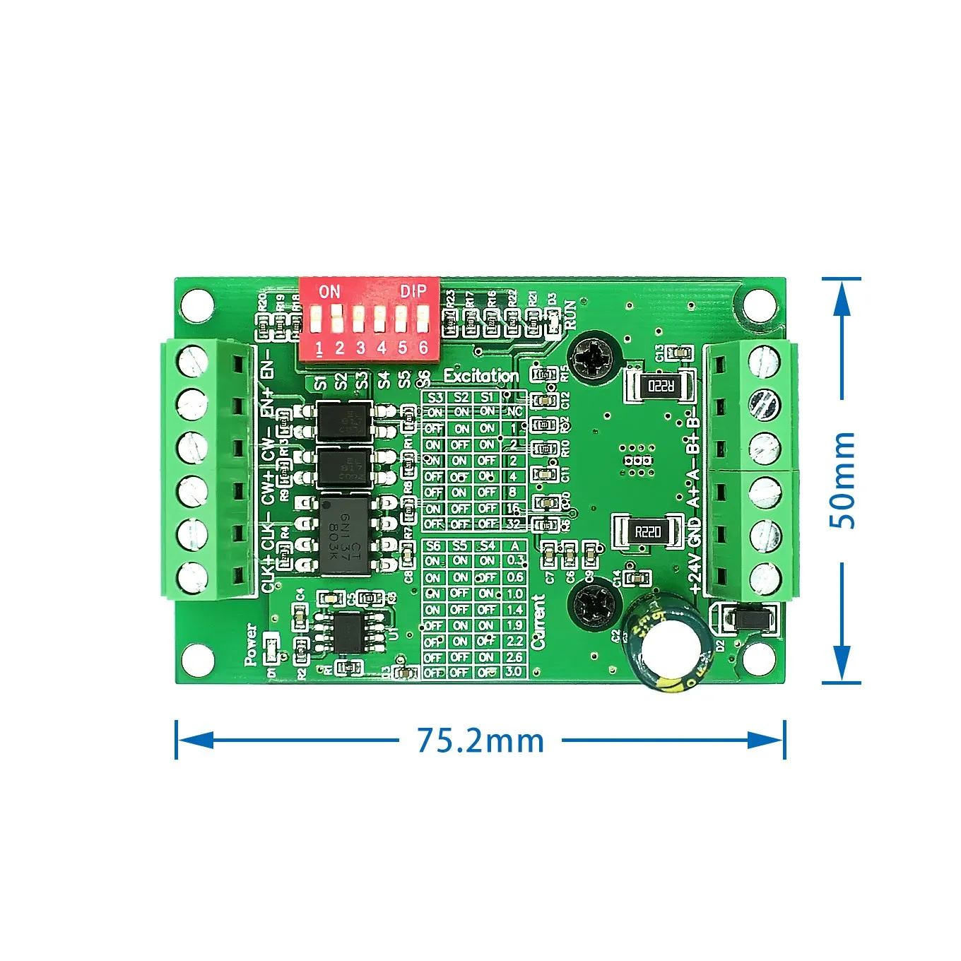 Placa controladora de controlador de Motor paso a paso TB6560 3.5A, 10V-35V, Control redondo CNC, protección contra sobrecorriente de calor de bajo voltaje - imagen 5