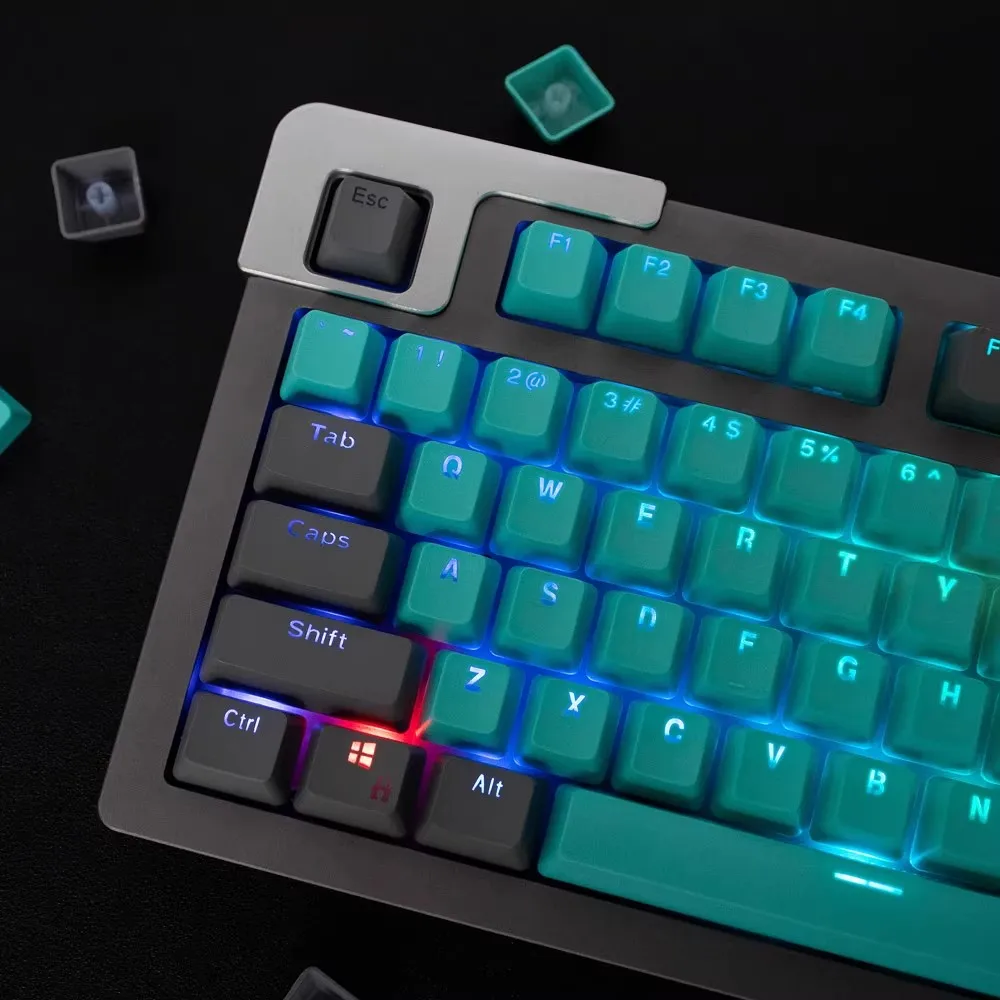 GMK Green Forest Keycaps PBT Dye Subbed Font transparente Key Caps OEM perfil Keycap con 2.25U 2.75U 3U 7U barra espaciadora ISO Enter - imagen 2