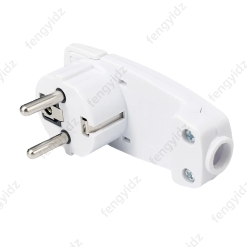 Adaptador de enchufe Schuko UE de 4 Uds., enchufe de ángulo plano con mango plegable, enchufe eléctrico recargable de repuesto para enchufe de alimentación europea - imagen 5