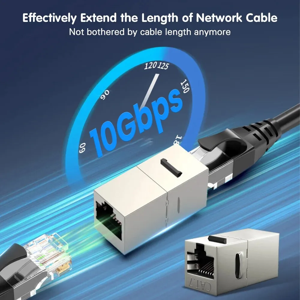 Acoplador ZOERAX CAT7 CAT6A CAT6, acoplador blindado Keystone RJ45, acoplador en línea RJ45 hembra a hembra blindado, conector Keystone - imagen 3