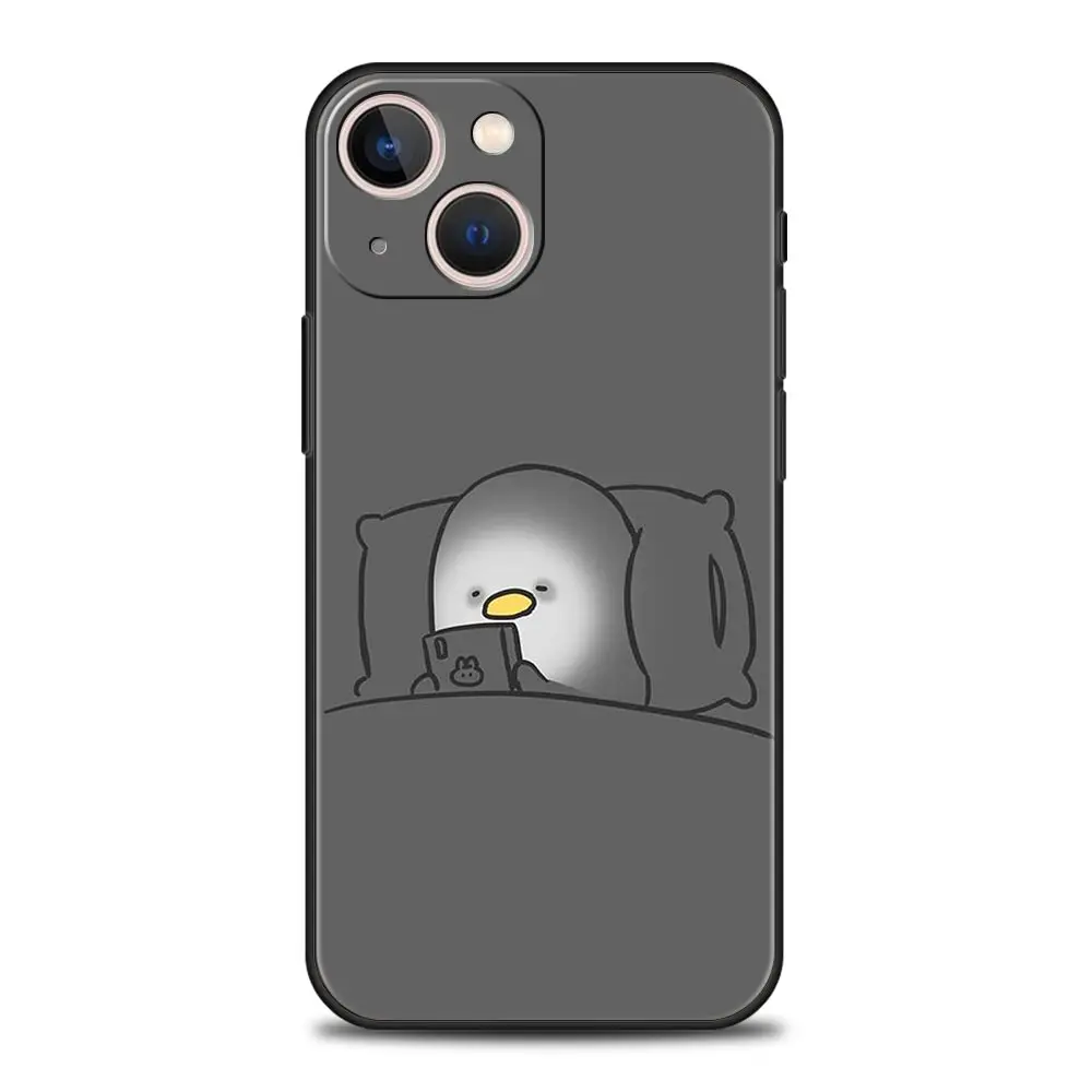 Funda de teléfono con diseño de pato de dibujos animados para iPhone 16 13 15 14 12 11 Pro MAX XR X SE XS 7 8 Plus, funda suave de TPU - imagen 2