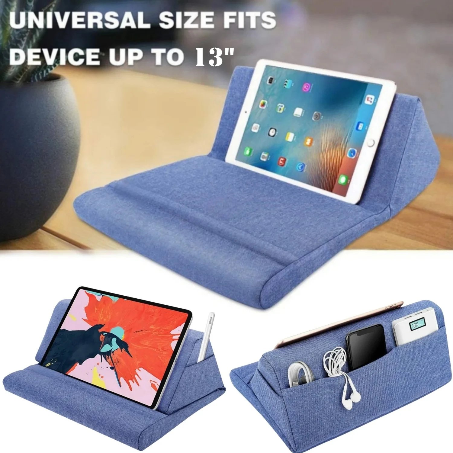 Soporte de almohada para tableta multiángulo para el nuevo dispositivo de teléfono con pestaña IPad Air Pro Galaxy de hasta 13 pulgadas soporte para tableta para escritorio de regazo de cama