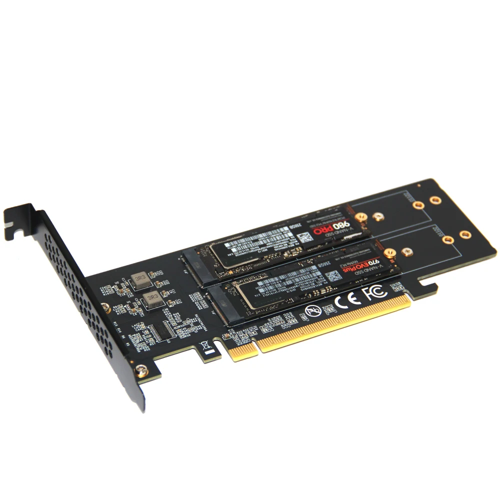 Tarjeta de expansión adaptadora M.2 NVME a PCIe 4,0x16, placa base de PC M.2 SSD PCIe4.0 X8 para discos de estado sólido 2242 2260 2280 22110 - imagen 3