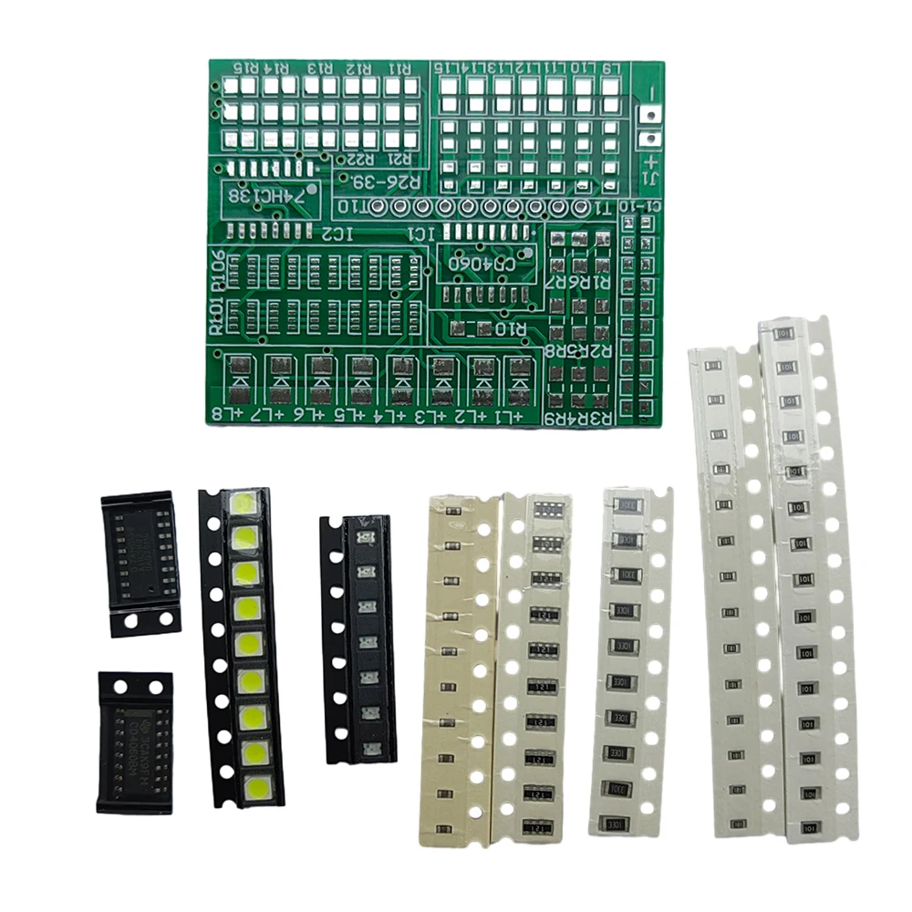 SMT SMD Kit de práctica de Proyecto de soldadura de componentes, placa de resistencia, Transistor de diodo, Kit electrónico de bricolaje, aprendizaje de soldadura - imagen 3