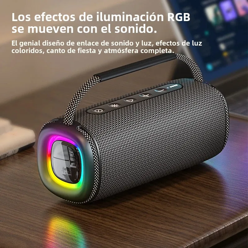 Rockmia Fresh nuevo 30W RGB inalámbrico Bluetooth 5,3 altavoz portátil estéreo música Boombox con luz RGB EBS-617 impermeable - imagen 4