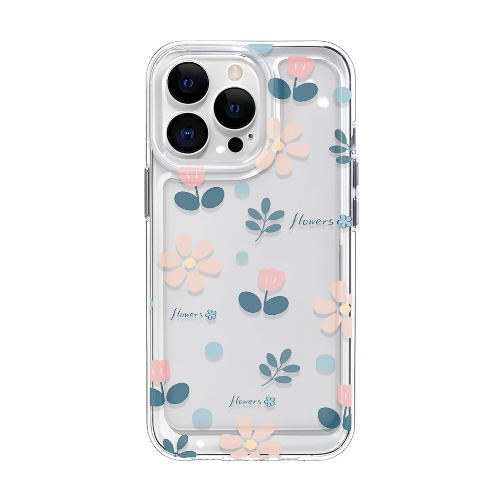 Funda de flores para iPhone 15 Fundas iPhone 15 12 13 14 16 Pro Max 14 15 Plus 16Pro iPhone16 Funda transparente a prueba de golpes - imagen 2