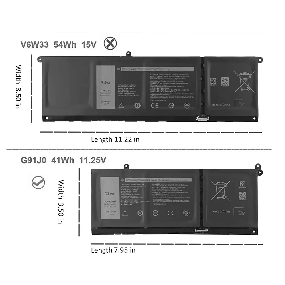 G91J0 batería del ordenador portátil para Dell Inspiron15 5310,3511,5510,5410,5415,5518,3510,3515,5418,7415,Latitude3320 3520 3420 V6W33 - imagen 3