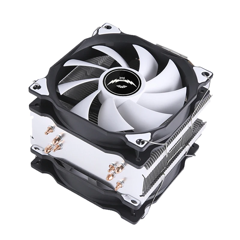 QiuzAim 4 tubos de calor, procesador enfriador de CPU refrigerado por aire eficiente, ventilador de 120mm, instalación de 4 pines/PWM LGA115x 1200 1700 18xx AMD AM3 AM5 - imagen 4