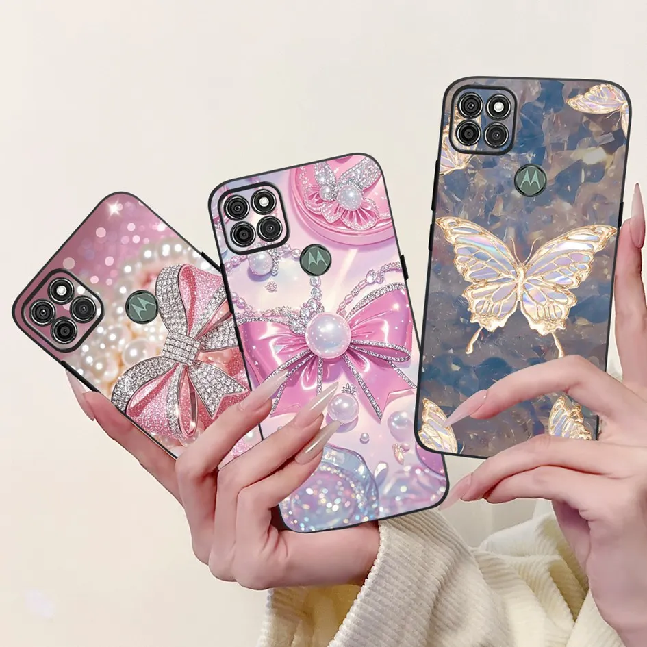 Para Motorola Moto G9 Power Case XT2091-3 moda mariposa Bowknot Funda de silicona suave para Moto G9 Plus Funda MotoG9 Play parachoques