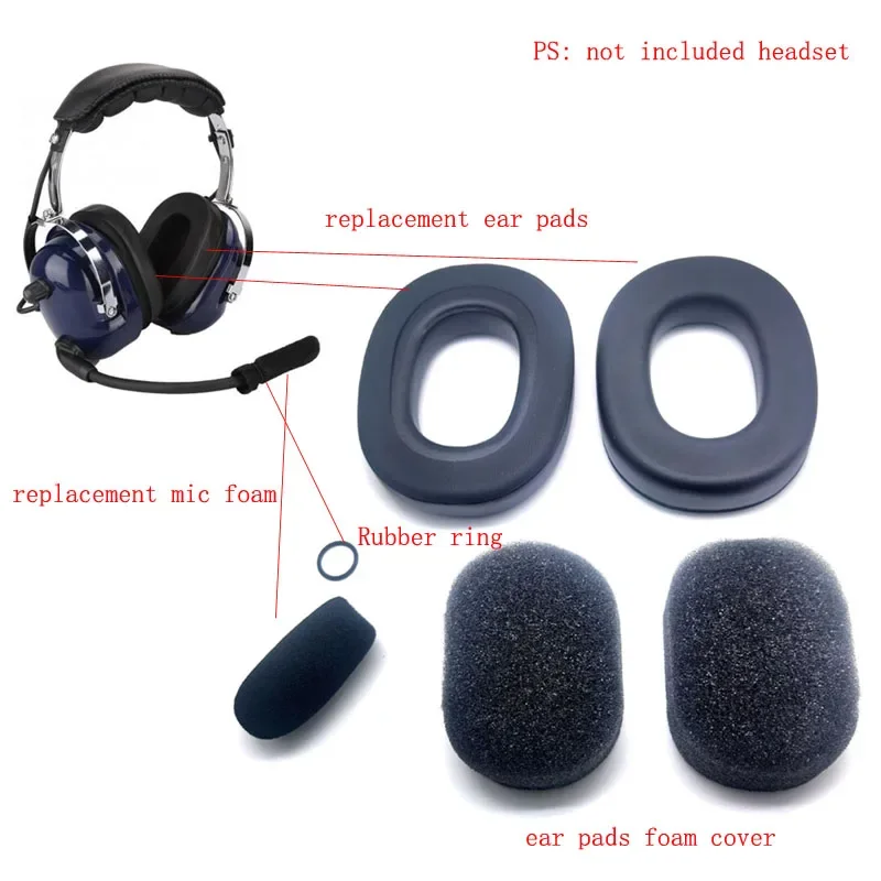 Juego de almohadillas de Gel para los oídos con cubierta de espuma para micrófono para auriculares de aviación piloto David Clark H10 Series,ATH-50x, Rugged,ASA Telex 25xt - imagen 2