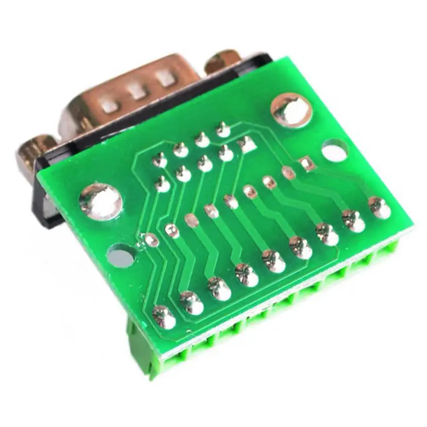 Adaptador de conector macho y hembra DB9, Terminal de tornillo de 9 pines, 9 orificios, placa de conversión RS232 RS485, 1/5/10 Uds. - imagen 4