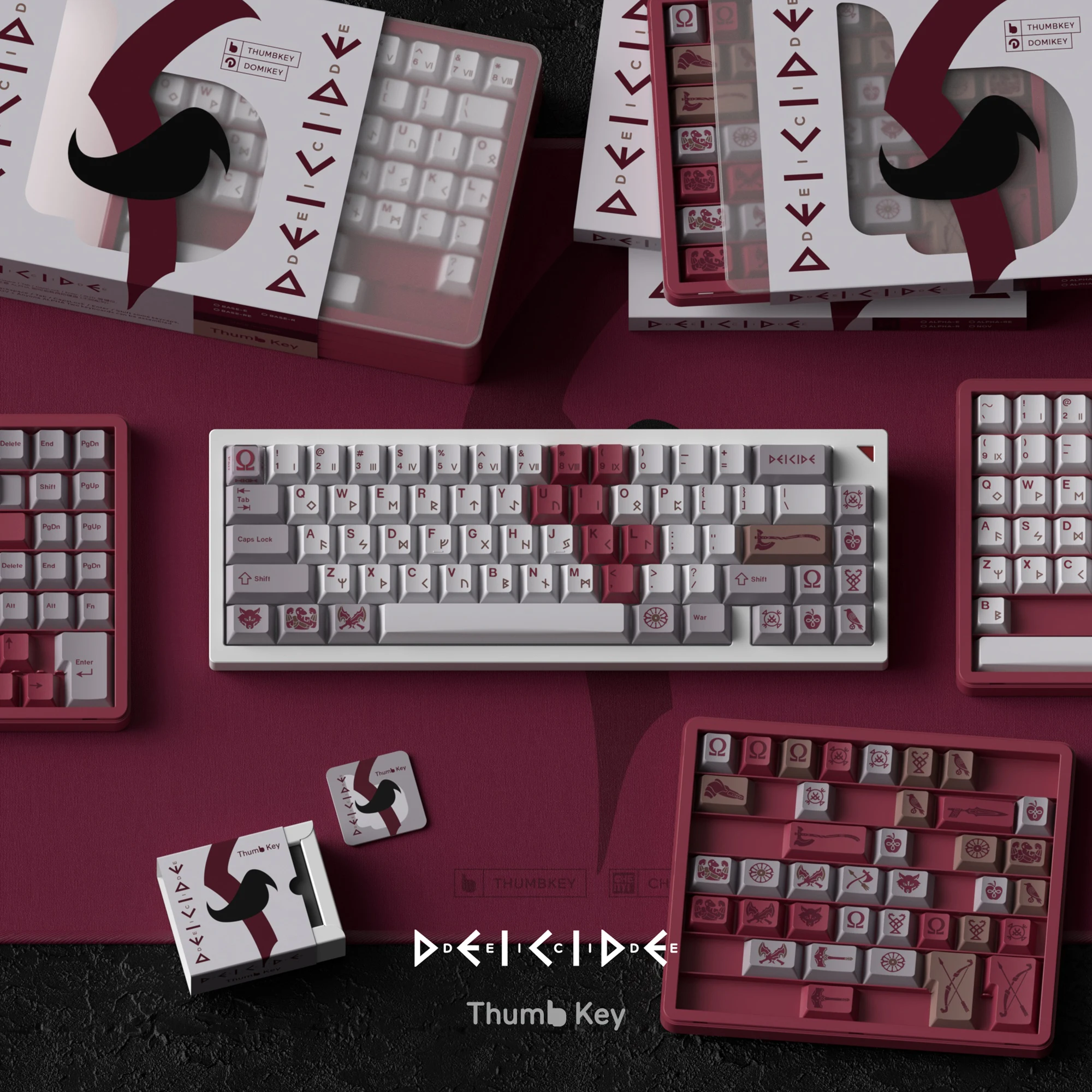 Thumbkey x Domikey deicida Keycap Cherry Profile Dye Subbed Keycap Set thick PBT para teclado BM60 CSTC75 BM65 BM68 XD60 wooding