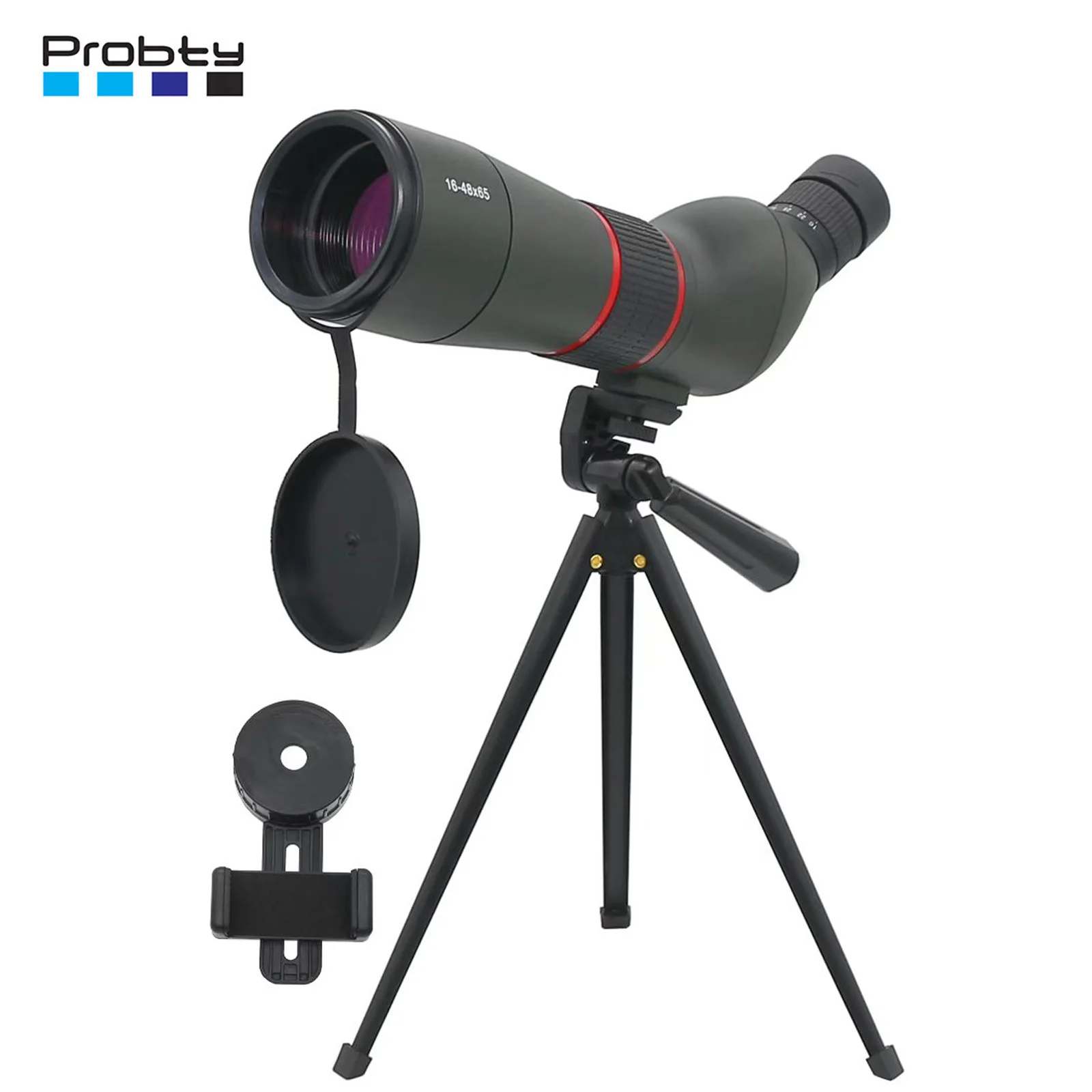 Telescopio telescopio 16-48 × 65 con Zoom potente Monocular FMC BAK4 resistente al agua para observación de aves tiro con trípode