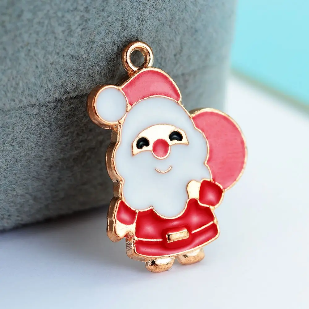 Juego de dijes navideños de aleación de esmalte, decoración de árbol de Navidad, colgante, fabricación de joyas artesanales, suministros para fiestas de Navidad, 20 piezas por juego - imagen 4