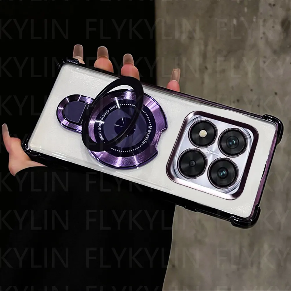 Funda de teléfono para Samsung Galaxy Note 20 Ultra Note 10 Plus, soporte magnético, funda trasera transparente de silicona suave a prueba de golpes - imagen 5