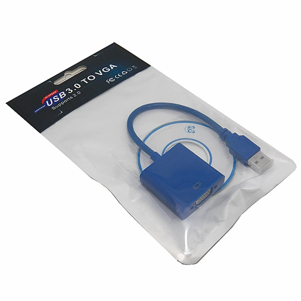 Convertidor USB a VGA, cable de conversión de proyector, interfaz USB3.0 a VGA, expansión de tarjeta gráfica externa, pantalla de visualización, cabina de datos - imagen 4