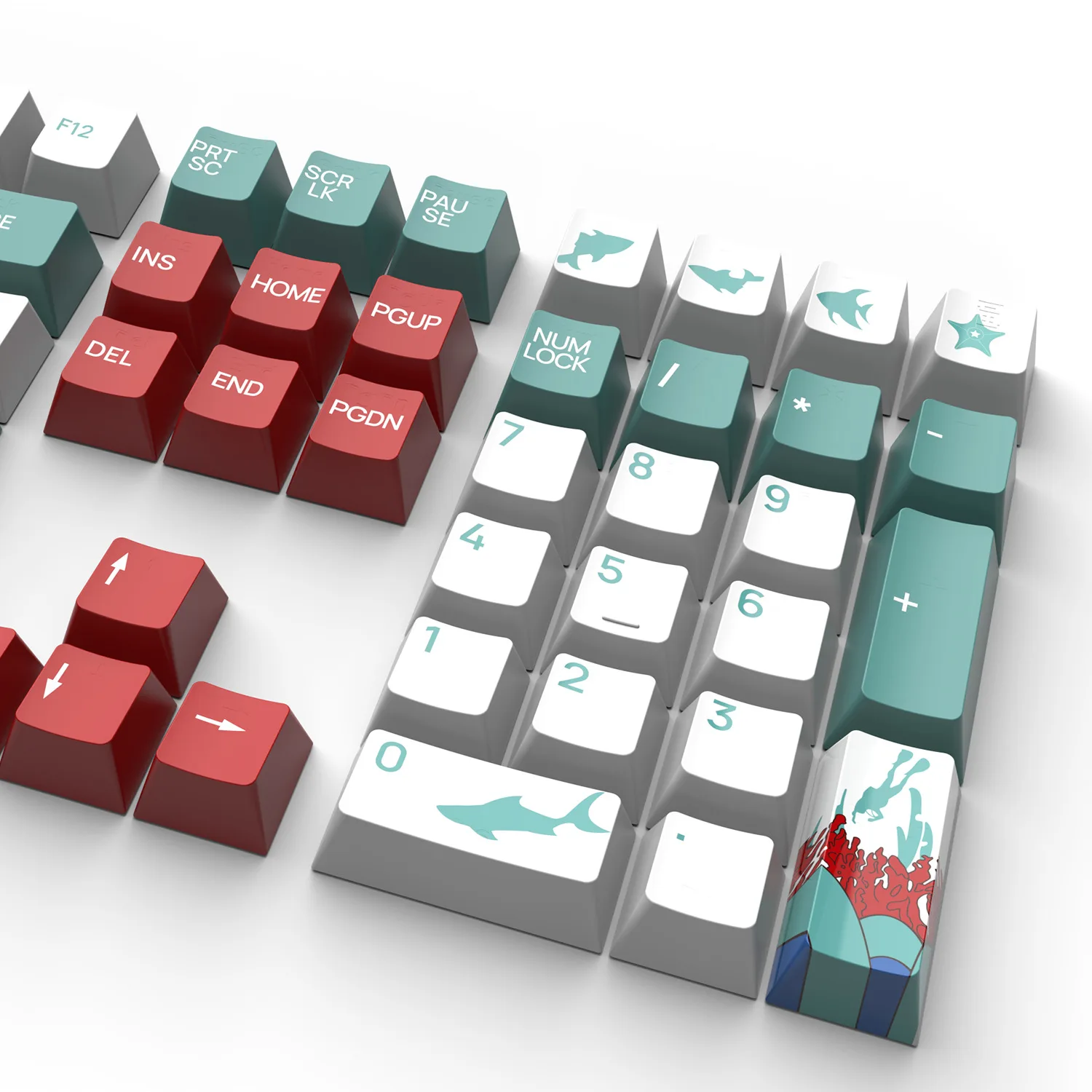 Teclas de sublimación de mar Coral con diseño árabe ruso coreano, teclas de teclado mecánico PBT de altura OEM - imagen 2