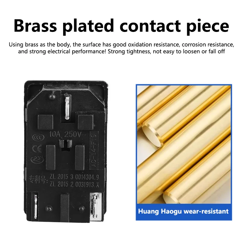 10A 250V LED rojo KCD3 interruptor basculante 3 pines lEC320 C14 módulo de entrada de CA montado en Panel conector de toma de corriente - imagen 4