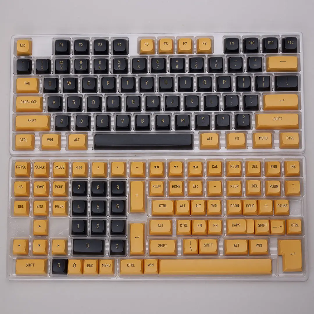 149 teclas Similares Cherry PBT teclas de doble disparo para teclado mecánico Mx Switch doble inyección de Color negro amarillo Keycap - imagen 5