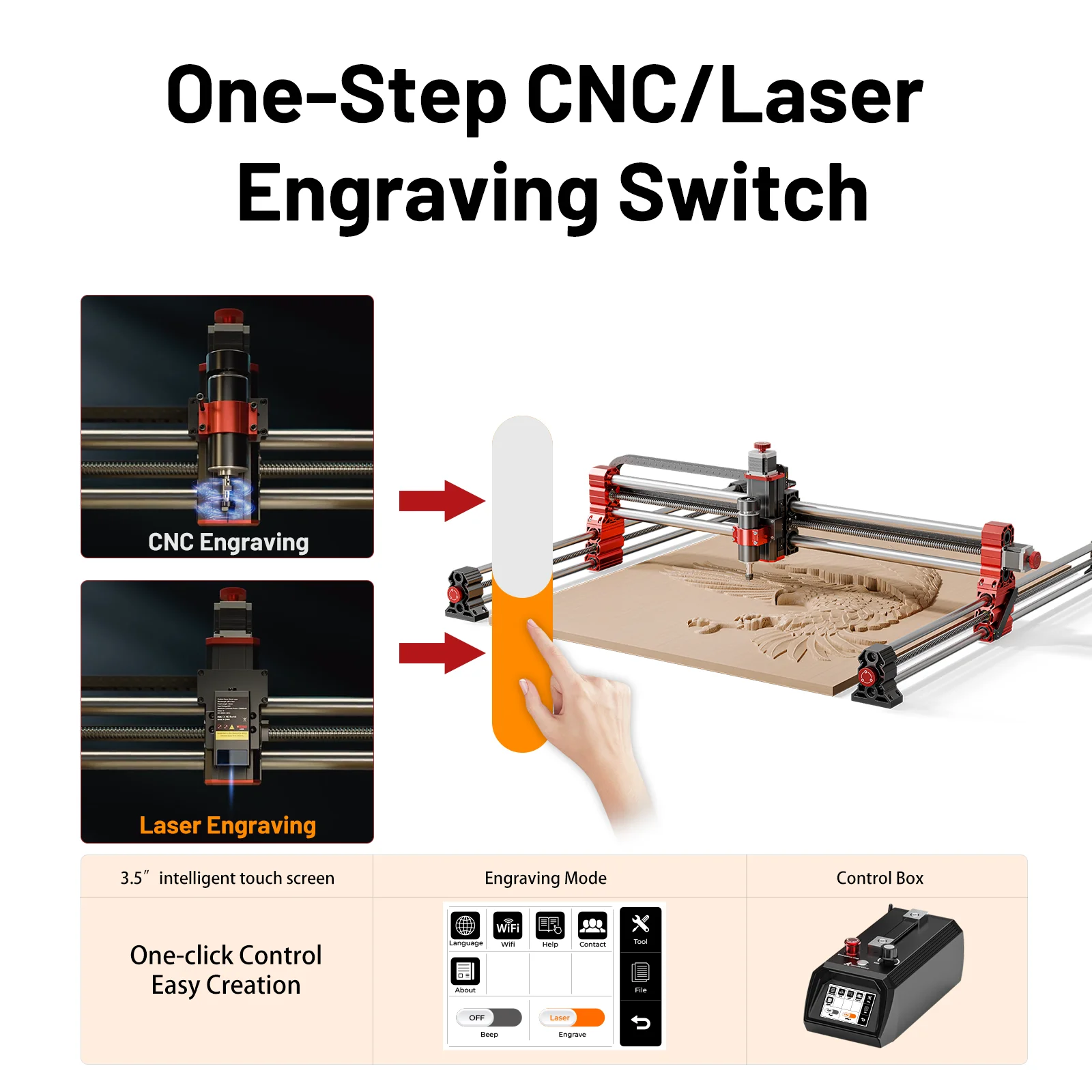 Twotrees-máquina enrutadora CNC TTC H40, 1000x1000mm, gran área de trabajo, CNC de un solo paso/interruptor de grabado láser, Compatible con múltiples materiales - imagen 5
