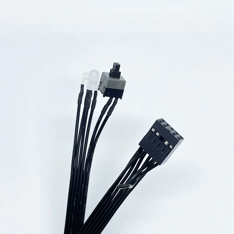 Placa base de 9 pines a Cable de interruptor de botón de encendido de PC con luz indicadora LED para HP 280 400 600 800 G1 G2 G3 sff - imagen 2