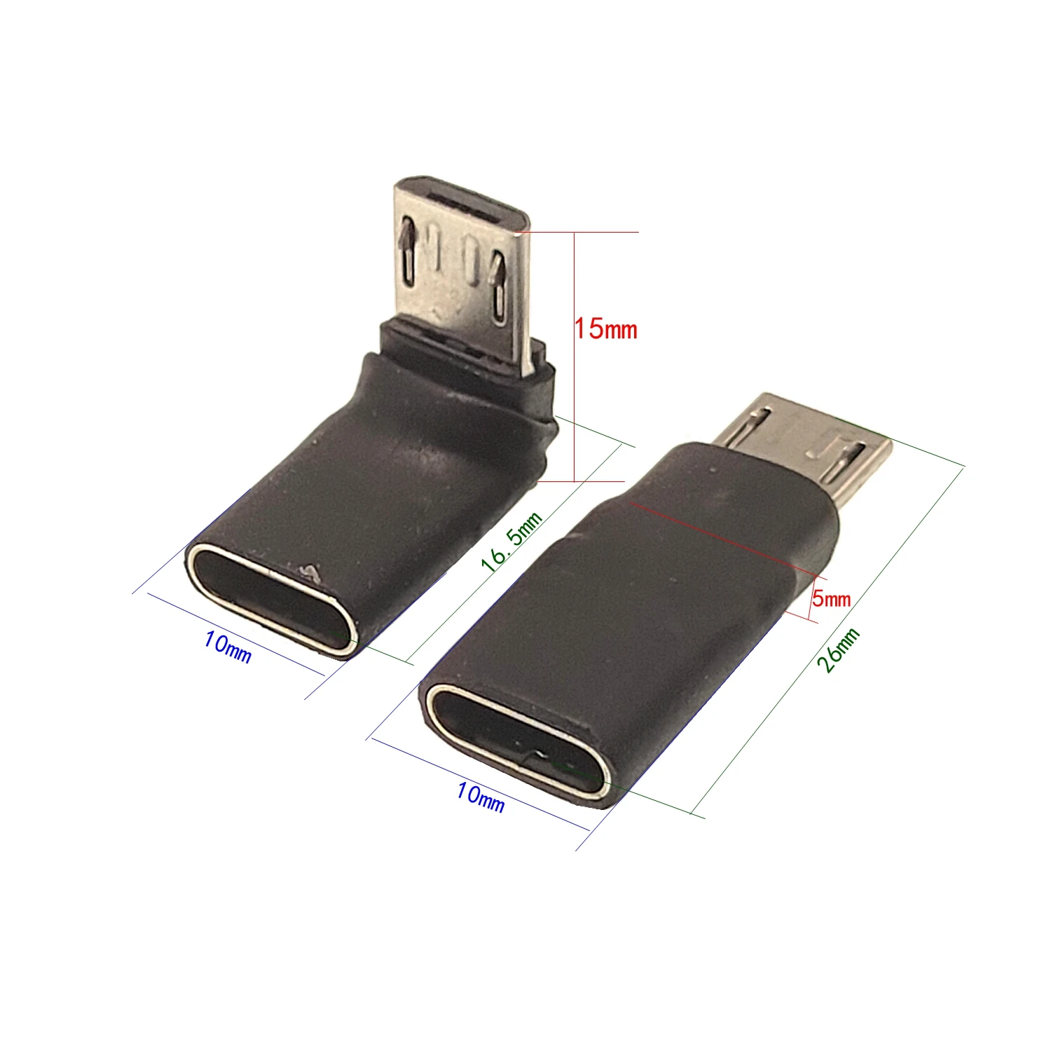 Adaptador Up bend tipo C hembra a Micro USB Android macho para convertidor de teléfono móvil V8, cargador, transmisión de datos - imagen 4