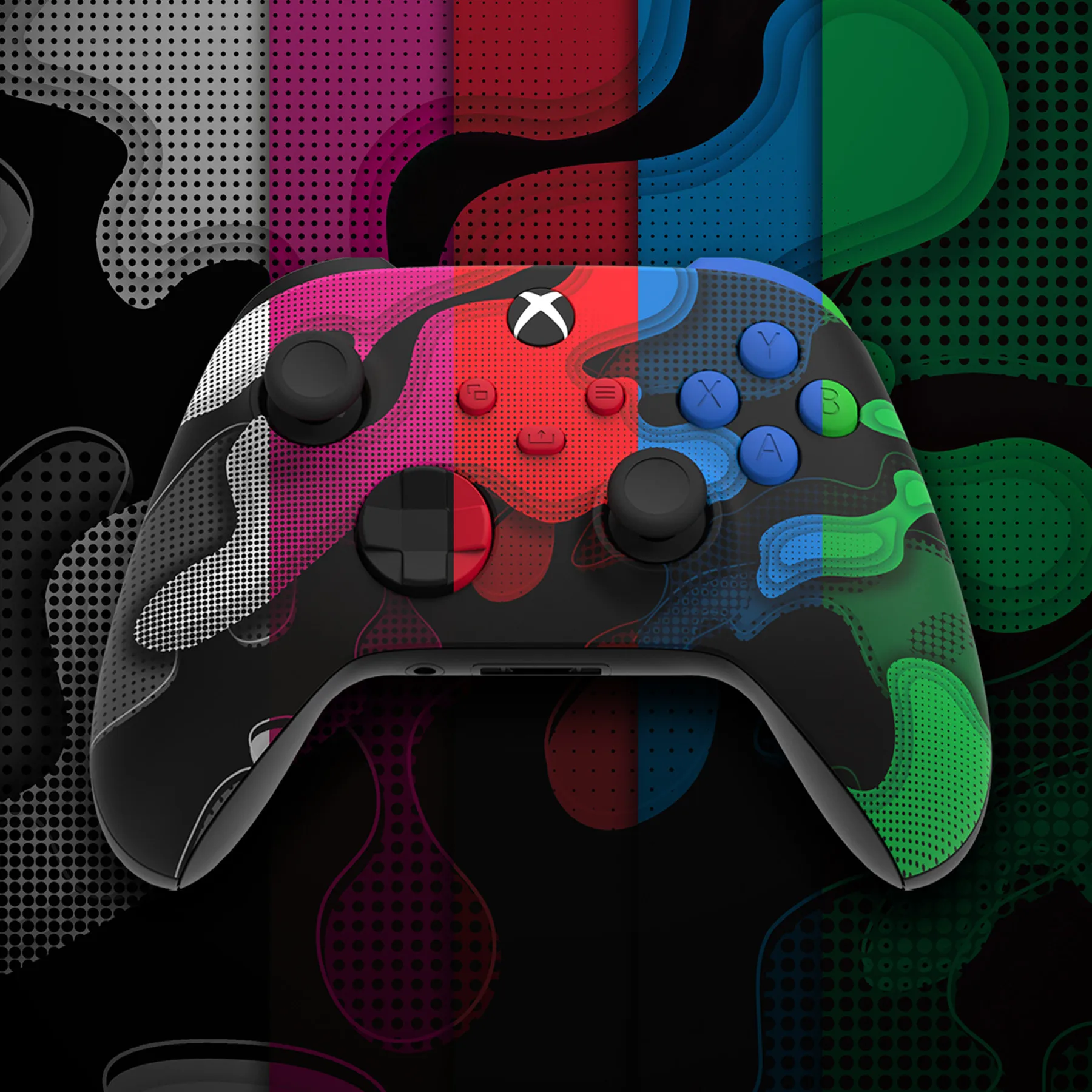 Placa frontal de cubierta de carcasa frontal de repuesto eXtremeRate para controlador Xbox Series X/S (Xbox Core) - Serie Camouflage