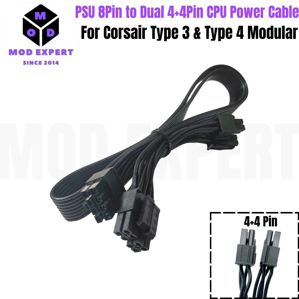 PSU 8 pines a doble 4 + 4 pines EPS12V/ATX12V Cable de alimentación de CPU Dual para Corsair HX1200i, HX1000i, HX850i, HX750i HX-i Type3 alimentación Modular