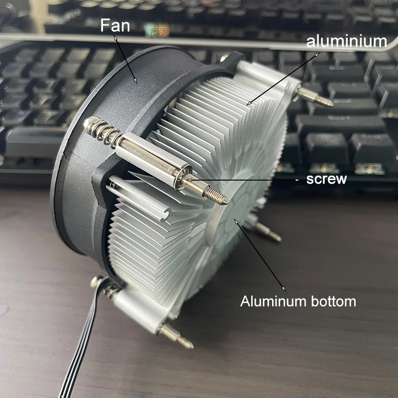 Enfriador de CPU refrigerado por aire, 4 pines, PWM/3 pines, torre, procesadores de PC, ventilador de refrigeración, radiador de aluminio para Ventilador Intel 1150/1151/1155/1156 - imagen 4