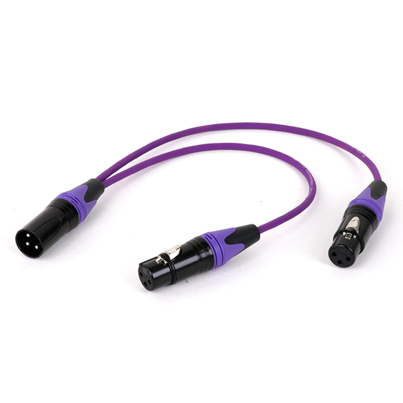 GuerGuo alta calidad 3 pines XLR macho enchufe a doble 2 hembra Jack Y divisor micrófono DJ Cable adaptador para reproductor de DVD micrófono 0,3 M - imagen 4