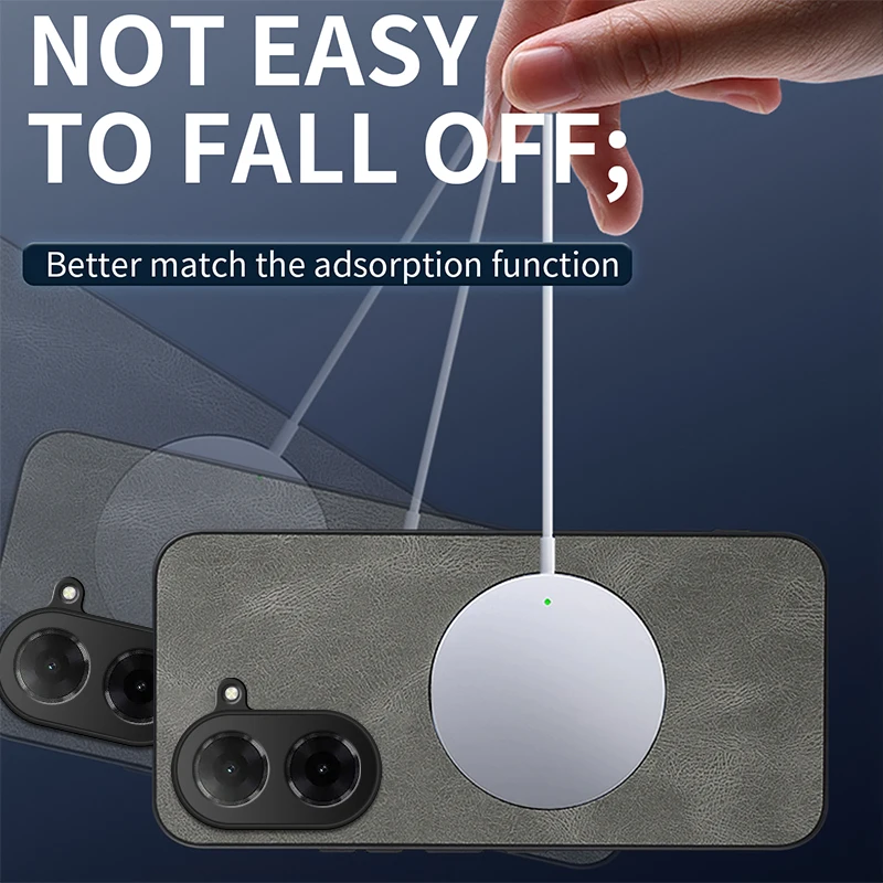 Funda Magsafe magnética de piel de cuero PU de lujo para Xiaomi Redmi A5 4G funda protectora trasera - imagen 5