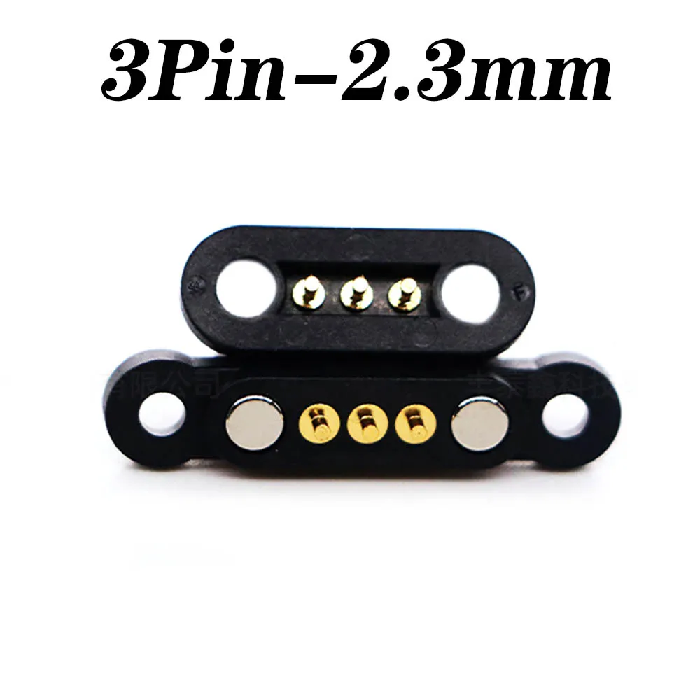 10 pares 1A 3pin impermeable magnético Pogo Pin conector Pogopin macho hembra 2,3mm toma de corriente CC con resorte ﻿ - imagen 3