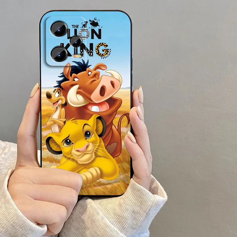 Dibujos animados de Disney el Rey León para Xiaomi Redmi Note 13 12R 12 12S Turbo 11 11T 11S 10 10S Pro Plus 5G funda de teléfono suave negra - imagen 2