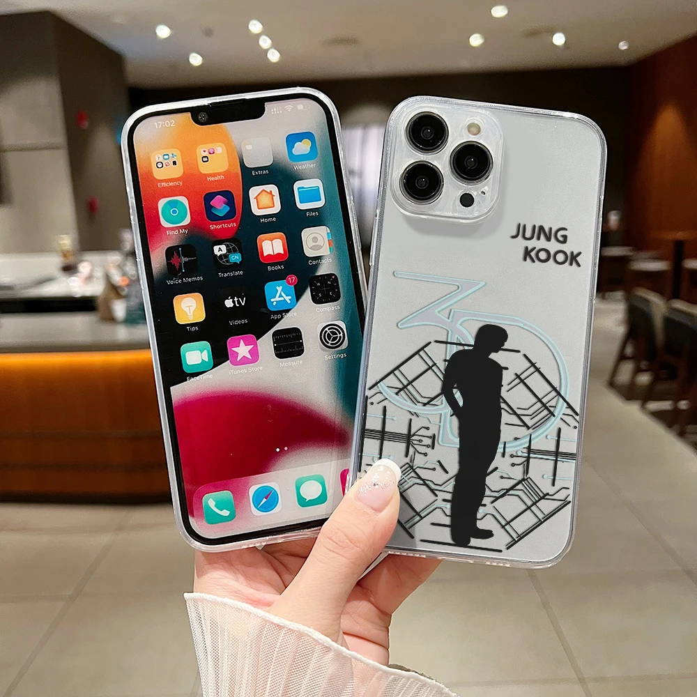 J-JUNGKOOK 3D JK funda transparente para Samsung A73 A72 A71 A55 A52 A51 A50 A35 A33 A32 A31 A30 A24 A23 A22 A13 A12 A05 5G - imagen 3