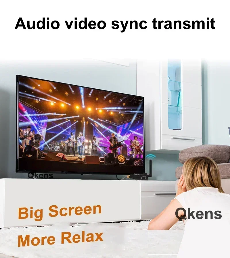 Kit de transmisor y receptor de vídeo HDMI inalámbrico de 50m extensor 1 a 4 adaptador de pantalla 1080P para cámara PC a proyector de Monitor de TV - imagen 5