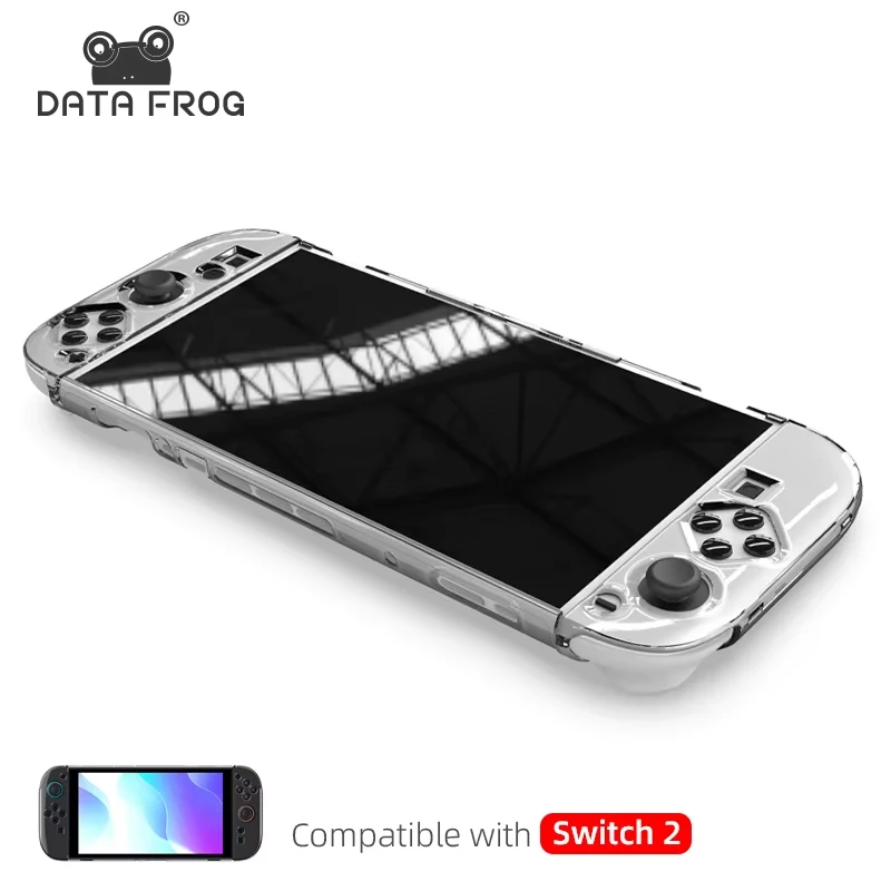 DATA FROG-funda rígida transparente para PC, carcasa protectora Joycon para Switch 2, accesorios