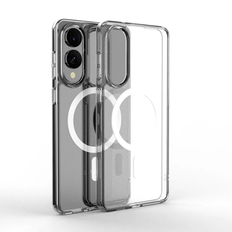 Para Samsung S25 Edge funda delgada para Magsafe carga inalámbrica magnética cubierta acrílica transparente para Galaxy S25edge S25 Ultra S24 FE - imagen 5