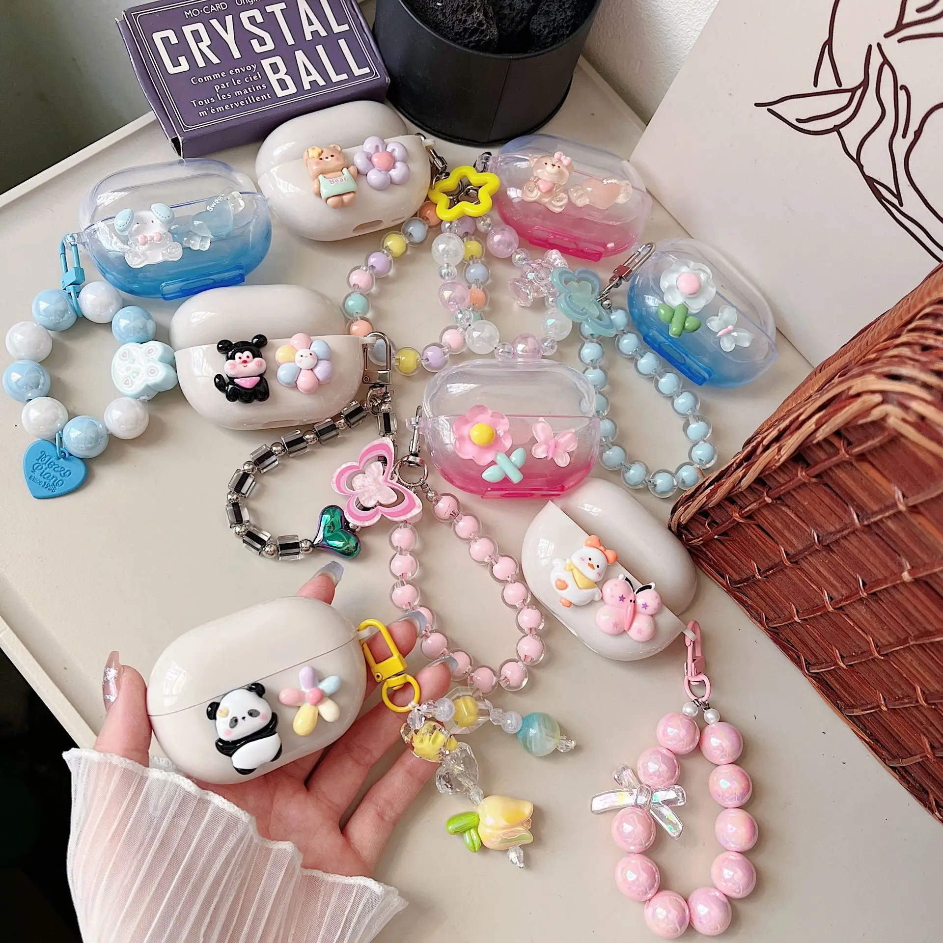 Funda para auriculares de dibujos animados con correa para Huawei Freebuds 5i 6i, funda suave de TPU para auriculares para Huawei Freebuds Pro 3 / Freebuds Pro4 - imagen 2