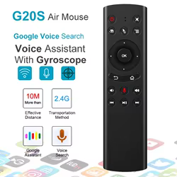 MRSVI Control remoto por voz G20S 2,4G inalámbrico Air Mouse micrófono giroscopio IR aprendizaje para Android Tv Box PC