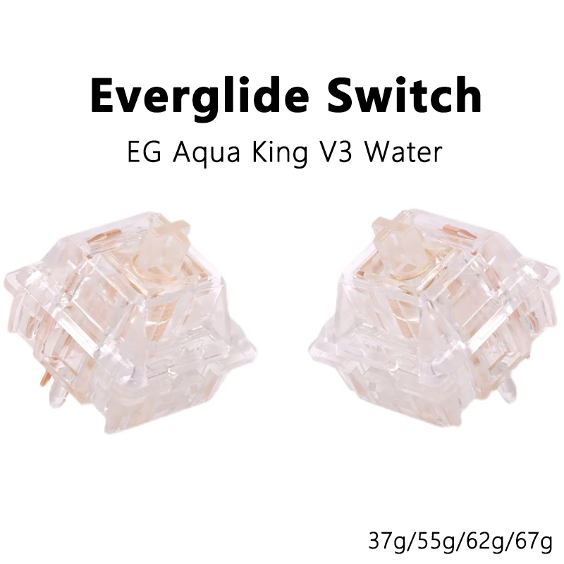 Everglide EG Aqua King V3 Water King interruptor lineal 5pin RGB 37g 55g 62g 67g MX interruptores para teclado mecánico cuerpo transparente GMK67