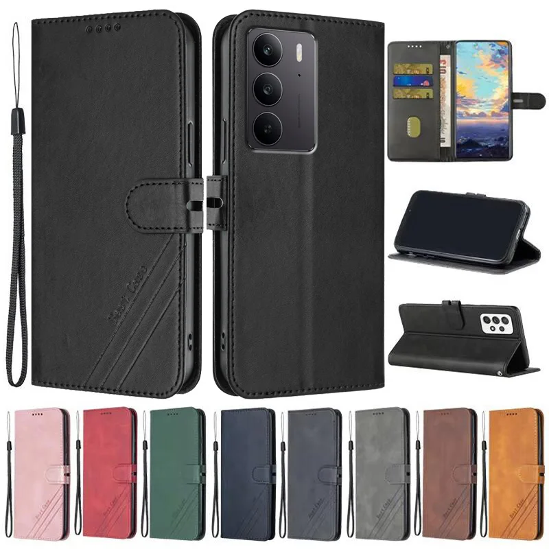 Para Funda Realme C75 4G Funda de cuero con tapa para Coque OPPO Realme C 75 4G RealmeC75 C71 Fundas de teléfono Funda tipo billetera magnética