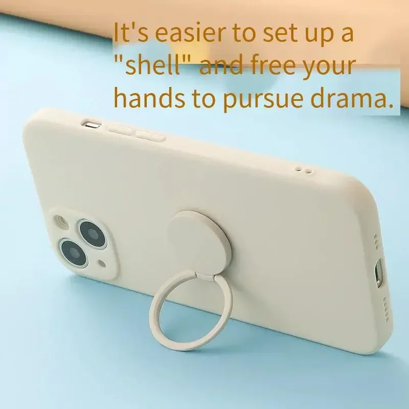 Funda de silicona cuadrada con anillo de dedo 360 para Samsung Galaxy A16 A06 5G, funda con soporte para teléfono - imagen 3