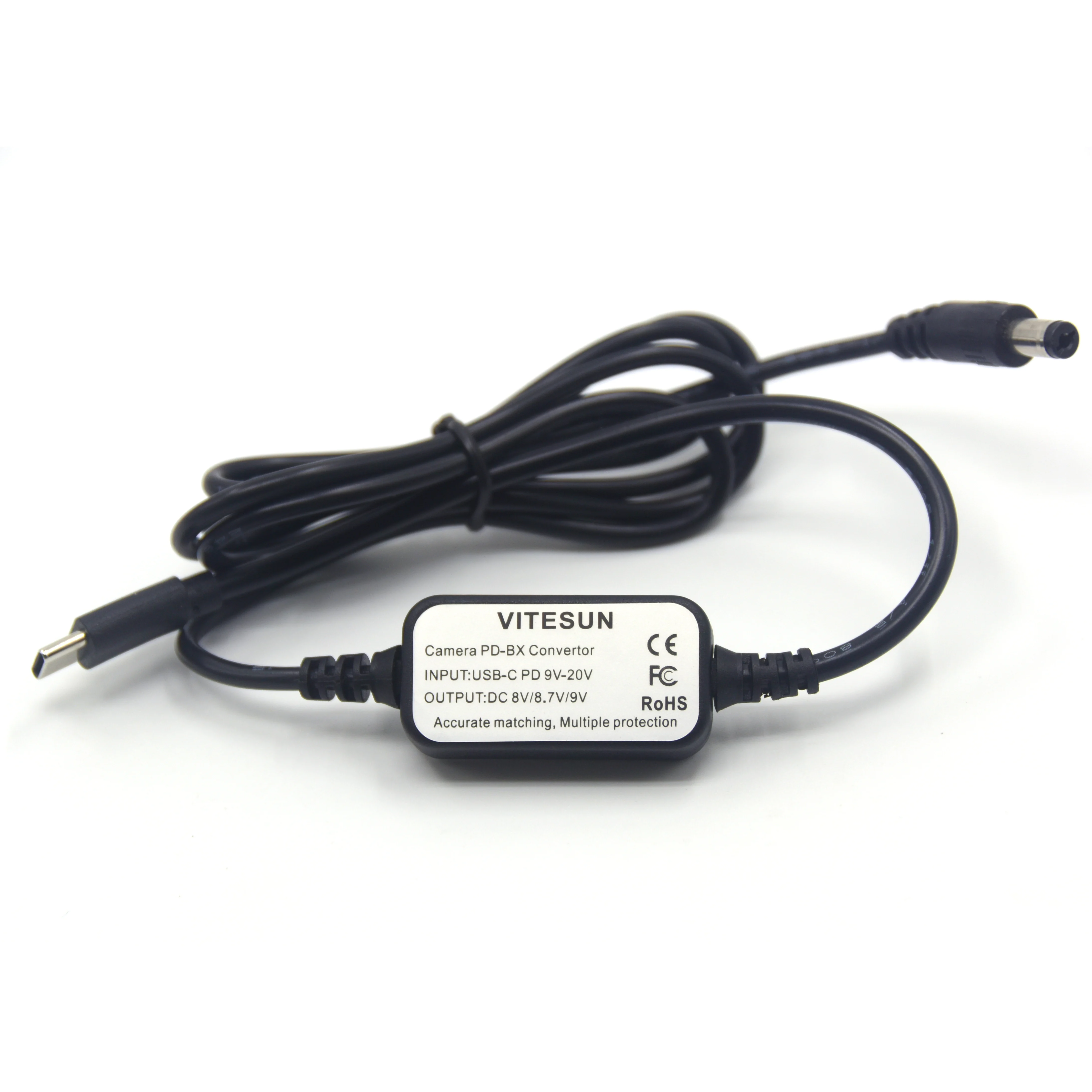 Convertidor de USB-PD USB tipo C a DC macho, Cable de 5,5x2,1 MM para LP-E6, DR-E18, BLC12, DMW-BLF19, FW50 - imagen 4