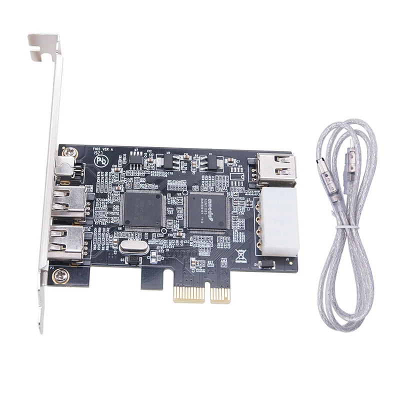 PCI-e 1X IEEE 1394A 4 puertos (3 + 1) Firewire adaptador de tarjeta PCIe PCI Express interno 1394 A 6Pin A 4 Pin IEEE 1394 Cable para escritorio - imagen 4