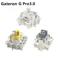 GATERON nuevo G Pro interruptor amarillo/plateado/blanco accesorios de teclado mecánico interruptores lineales de teclado mecánico de prelubricación