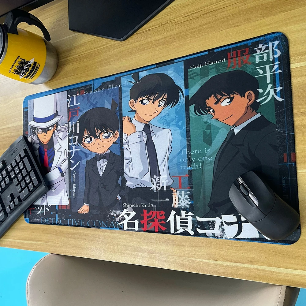 Alfombrilla De ratón Anime Detective Conan para PC, Alfombrilla De ratón grande para juegos, Alfombrilla De goma antideslizante XXL, Alfombrilla De ratón De escritorio - imagen 3