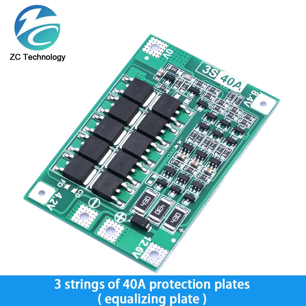 Placa de protección para cargador de batería de litio 3S/4S, 20 40A 60A, 18650 BMS, Motor de taladro 11,1 V 12,6 V/14,8 V 16,8 V - imagen 5